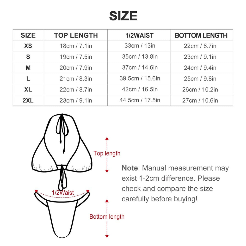Premium explicit HWC color all over print thong bikini