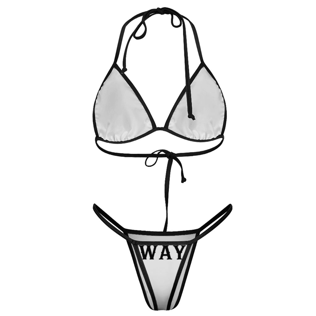 Premium explicit heartless Way print thong bikini