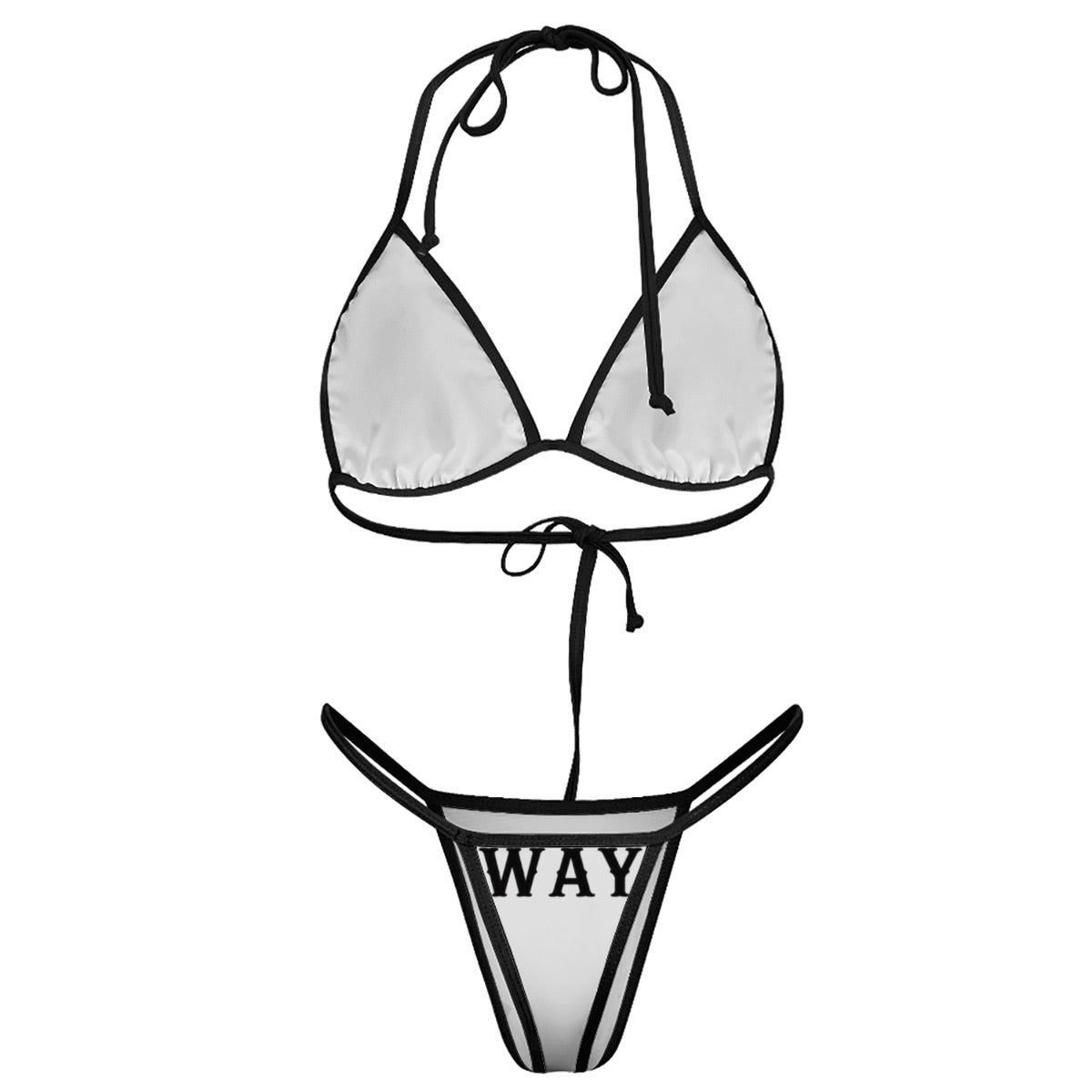 Premium explicit heartless Way print thong bikini